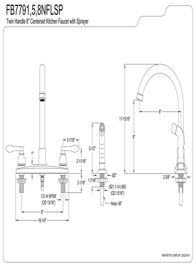 Kingston Brass FB7795NFLSP Nuwave French 8-inch Centerset Kitchen Faucet, Oil Rubbed Bronze - Image 4