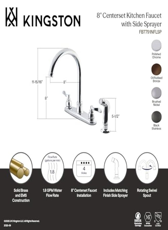 Kingston Brass FB7795NFLSP Nuwave French 8-inch Centerset Kitchen Faucet, Oil Rubbed Bronze - Image 5