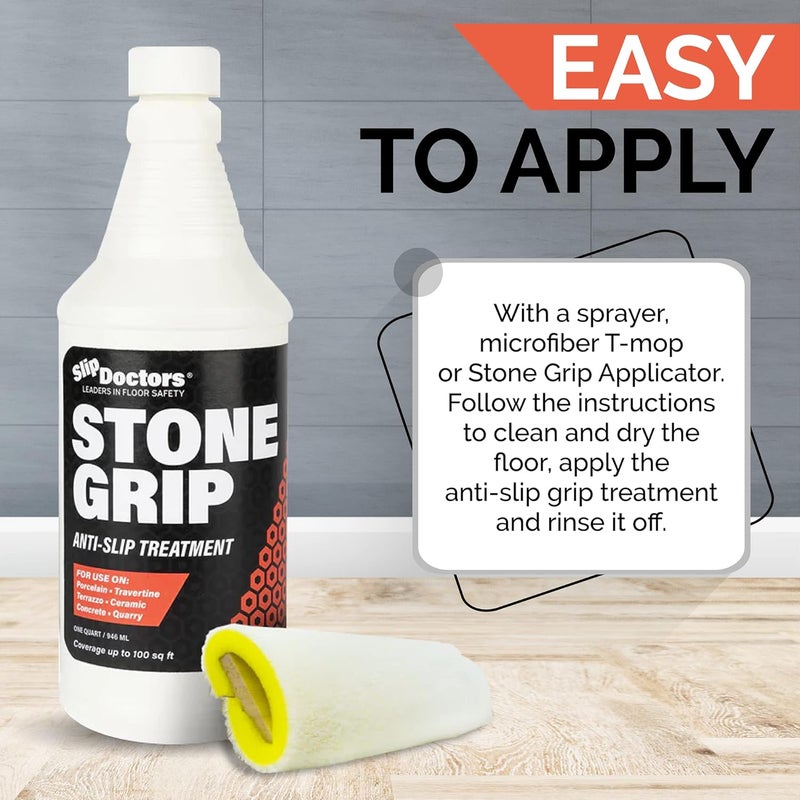 Slip Doctors Stone Grip Industrial (Gallon) Non-Slip Floor Treatment for Tile and Stone to Prevent Slippery Floors. Indoor/Outdoor, Residential/Commercial, Works in Minutes for Increased Traction - Image 4