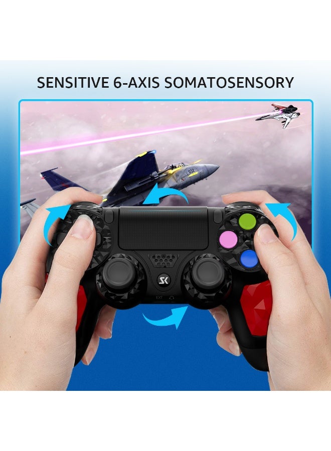 Controller for PS4, Wireless Controller Compatible with PS4/PS3/Android/PC/iOS, PS4 Joystick with Touch Panel, Six Axis Gyroscope, Black - Image 5