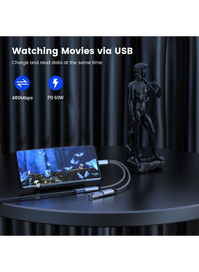 MOGOOD محول USB C OTG مع شحن محول USB C OTG موزع USB C OTG مع شحن سريع 60 واط متوافق مع Steam Deck و Galaxy S22 و Switch و Google Chromecast مع Google TV و Pi-KVM و طابعة ثلاثية الأبعاد و Octa4a و Pixel4 XL - Image 5