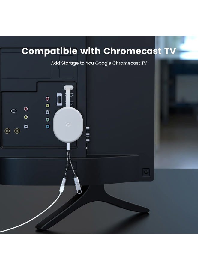 MOGOOD محول USB C OTG مع شحن محول USB C OTG موزع USB C OTG مع شحن سريع 60 واط متوافق مع Steam Deck و Galaxy S22 و Switch و Google Chromecast مع Google TV و Pi-KVM و طابعة ثلاثية الأبعاد و Octa4a و Pixel4 XL - Image 3