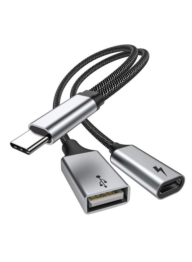 MOGOOD محول USB C OTG مع شحن محول USB C OTG موزع USB C OTG مع شحن سريع 60 واط متوافق مع Steam Deck و Galaxy S22 و Switch و Google Chromecast مع Google TV و Pi-KVM و طابعة ثلاثية الأبعاد و Octa4a و Pixel4 XL - Image 1