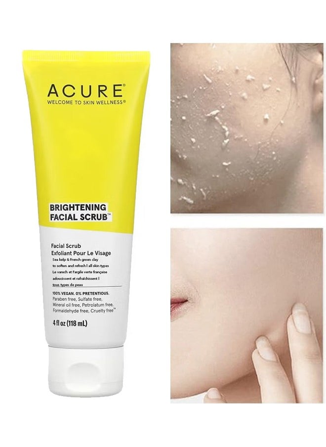 Acure Facial Exfoliator Scrub 118ml，Removal Natural Organic Face Peeling Exfoliating Moisturizes Face Scrub Exfoliante Cream  - Image 1