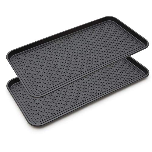 FDGARDEN 2 Pack Large Multifunctional Tray Mat Washable Indoor or Outdoor Tray Mat for Shoes Boots Plants Pots Paint Tins Pet Bowls Car Storage, 30 x 15 x 1.2 Inches - Image 2