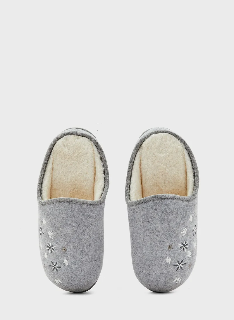 Marks & Spencer Embroidered Mule Slippers