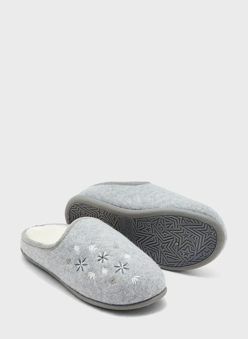Marks & Spencer Embroidered Mule Slippers