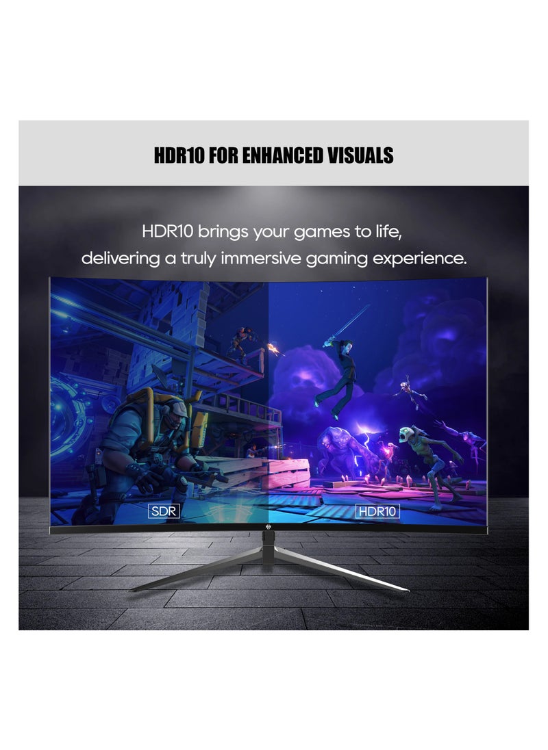 iCore - شاشة GXM GX24RFA 24 بوصة منحنية للألعاب فائقة السرعة، شاشة FHD 1920x1080 200 هرتز، 16:9، شاشة منحنية فائقة الاتساع 1650R، إضاءة خلفية LED مقاس 23.8 بوصة، وقت استجابة 1 مللي ثانية، 16.7 مليون لون شاشة، أسود - Image 1