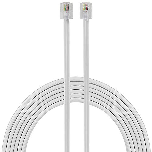 power gear Telephone Line Cord, 100 Feet, Phone Cord, Modular Jack Ends, Works for Phone, Modem or Fax Machine, for Use in Home or Office, White, 27638 - Image 1