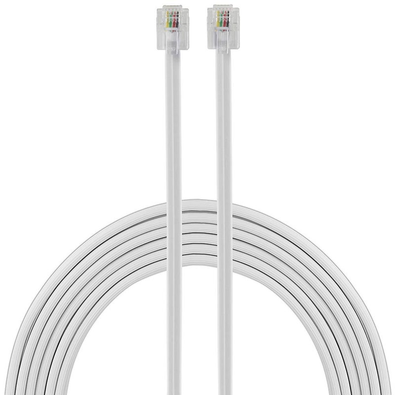power gear Telephone Line Cord, 100 Feet, Phone Cord, Modular Jack Ends, Works for Phone, Modem or Fax Machine, for Use in Home or Office, White, 27638 - Image 3
