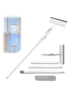KASTWAVE 58'' Spray Window Cleaning Squeegee Kit, 3-in-1 Window Squeegee Cleaner with 3-Section Extension Pole, Microfiber, Window Washing Equipment Tool for Indoor/Outdoor High Windows  - Image 1