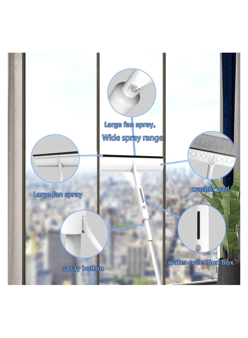 KASTWAVE 58'' Spray Window Cleaning Squeegee Kit, 3-in-1 Window Squeegee Cleaner with 3-Section Extension Pole, Microfiber, Window Washing Equipment Tool for Indoor/Outdoor High Windows - Image 5