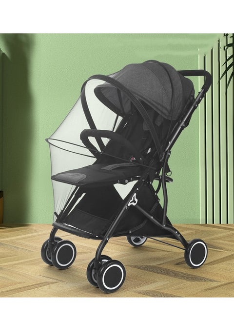 Encrypted Breathable Mosquito Net For Stroller With Dual-Use Zipper, Stretchable Foldable Mosquitos Netting for Baby Bassinets and Cradles