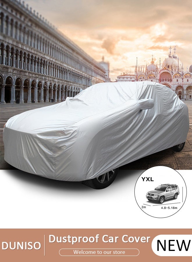 DUNISO Full Car Covers Sunscreen UV Protection Indoor Outdoor Sunscreen Heat Protection DustWind/Water/Weatherproof Anti-Uv Scratch-Resistant Sedan Universal Suit XL - Image 1