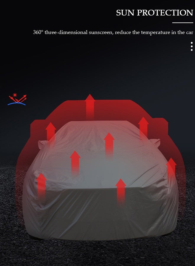 DUNISO Full Car Covers Sunscreen UV Protection Indoor Outdoor Sunscreen Heat Protection DustWind/Water/Weatherproof Anti-Uv Scratch-Resistant Sedan Universal Suit XL - Image 4