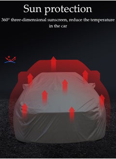 DUNISO Full Car Covers Sunscreen UV Protection Indoor Outdoor Sunscreen Heat Protection DustWind/Water/Weatherproof Anti-Uv Scratch-Resistant Sedan Universal Suit XL  - Image 5