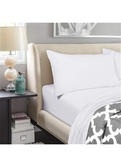TRASSLE Bedding Queen Sheet Set - Jersey Knit Sheets 4 Piece Queen Jersey Sheet Set – Cotton Jersey Sheets – Soft T-Shirt Stretchy Sheets (King, White)  - Image 5