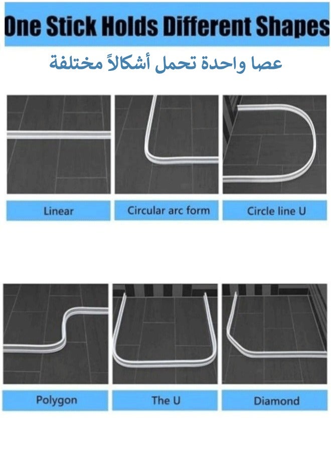 أوبتيكو 1/2/3 قطع شريط سدادة ماء، شريط حاجز دش على شكل حرف T، شريط حاجز دش ذاتي اللصق ذاتي اللصق للماء 3.3 قدم/قطعة واقي مياه الاستحمام، فاصل جاف ورطب، لطاولة حوض استحمام الحمام والمطبخ - Image 5