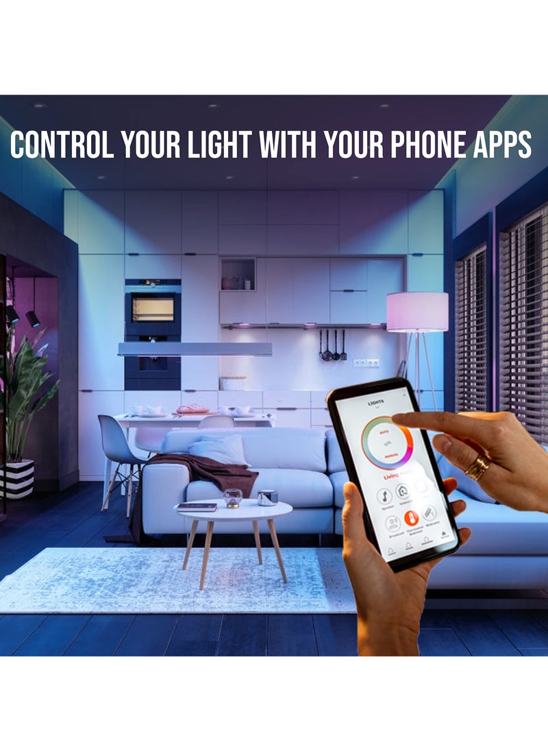 لوميف - لوميف لمبة إضاءة واي فاي ذكية ، تدعم 16 مليون لون RGB ،التحكم عن بعد وتغيير اللون وتخفيف الإضاءة، متوافقة مع مساعد  أليكسا وجوجل هوم، 220 فولت (لمبة ذكية 5 واط E14). - Image 1