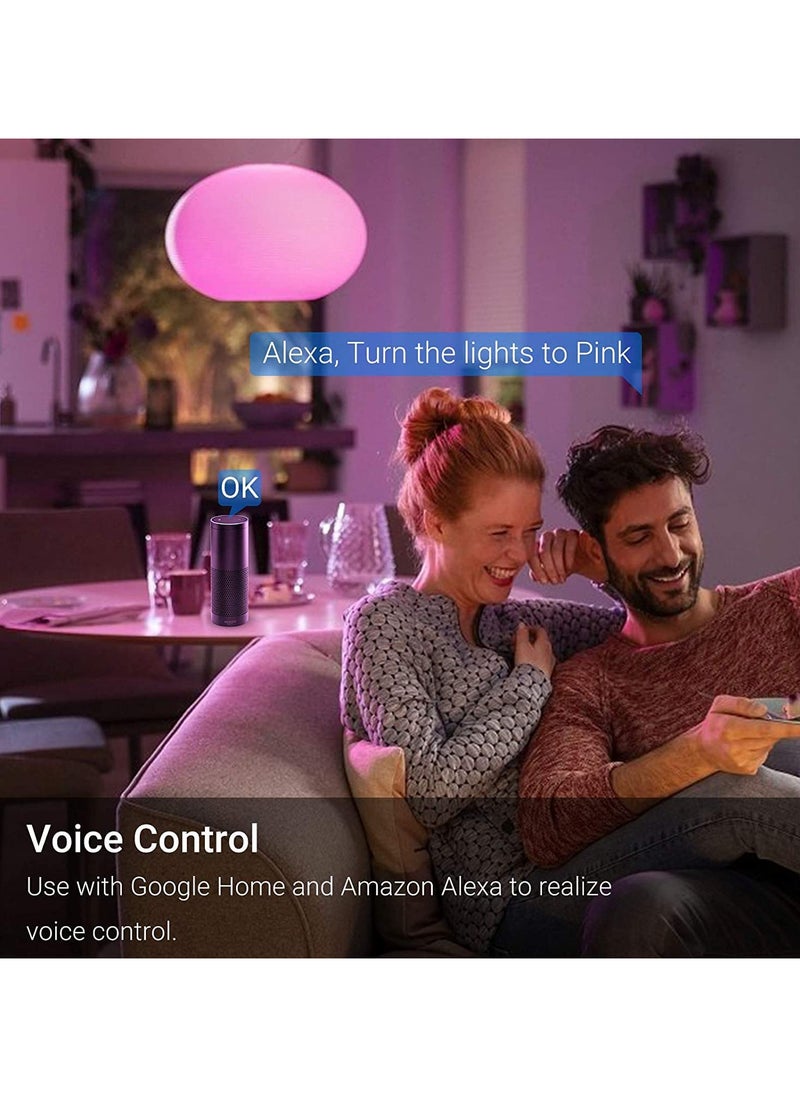 لوميف - لوميف لمبة إضاءة واي فاي ذكية ، تدعم 16 مليون لون RGB ،التحكم عن بعد وتغيير اللون وتخفيف الإضاءة، متوافقة مع مساعد  أليكسا وجوجل هوم، 220 فولت (لمبة ذكية 5 واط E14). - Image 1