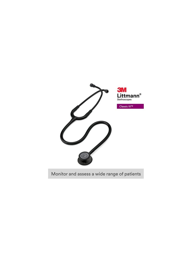 3M Littmann Classic Stethoscope Chest Piece Black Edition Black Tube 27 inch - Image 2