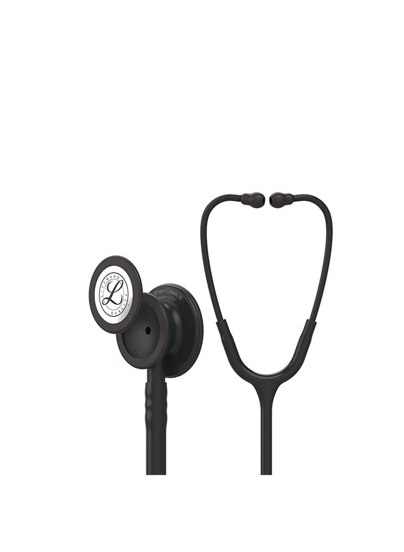 3M Littmann Classic Stethoscope Chest Piece Black Edition Black Tube 27 inch - Image 1