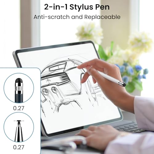 StylusHome 2-in-1 Stylus Pen,2-Pack Stylus for Touch Screens Pens,High Sensitivity&Precision Capacitive Stylus for iPhone/Ipad Pro/Mini/Air/Tablets/Samsung/Lenovo/Galaxy/Pc(Black/White) - Image 2