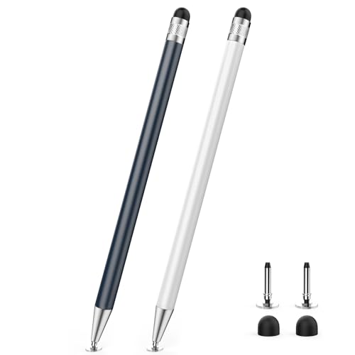 StylusHome 2-in-1 Stylus Pen,2-Pack Stylus for Touch Screens Pens,High Sensitivity&Precision Capacitive Stylus for iPhone/Ipad Pro/Mini/Air/Tablets/Samsung/Lenovo/Galaxy/Pc(Black/White) - Image 1