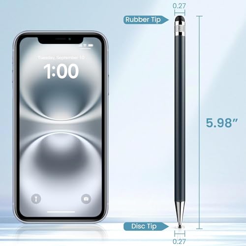 StylusHome 2-in-1 Stylus Pen,2-Pack Stylus for Touch Screens Pens,High Sensitivity&Precision Capacitive Stylus for iPhone/Ipad Pro/Mini/Air/Tablets/Samsung/Lenovo/Galaxy/Pc(Black/White) - Image 5