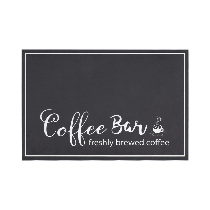 Findosom 12"x 20" Dish Drying Mat, Super Absorbent & Cuttable Coffee Mat, Hide Stain Bar Mat for Kitchen Counter, Coffee Bar Accessories, Black - Image 1