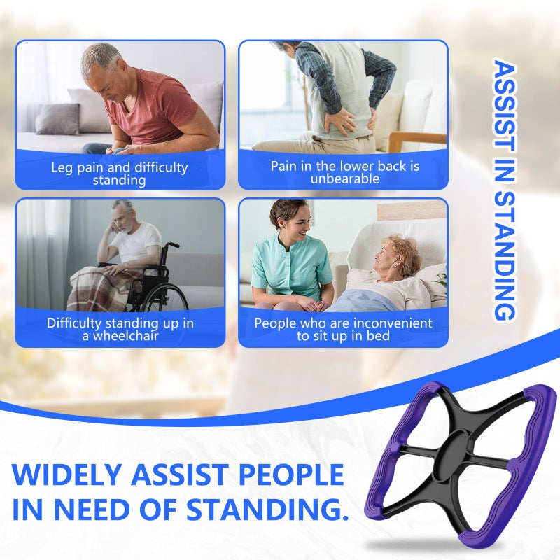 WERJH Lift Assist for Elderly,Aids for Disabled and Elderly with No-Slip Grip Handles,Standing Aids & Supports to Transfer Elderly, Senior, Bariatric, Patient Or Disabled,As Seen On Tv(Purple) - Image 3