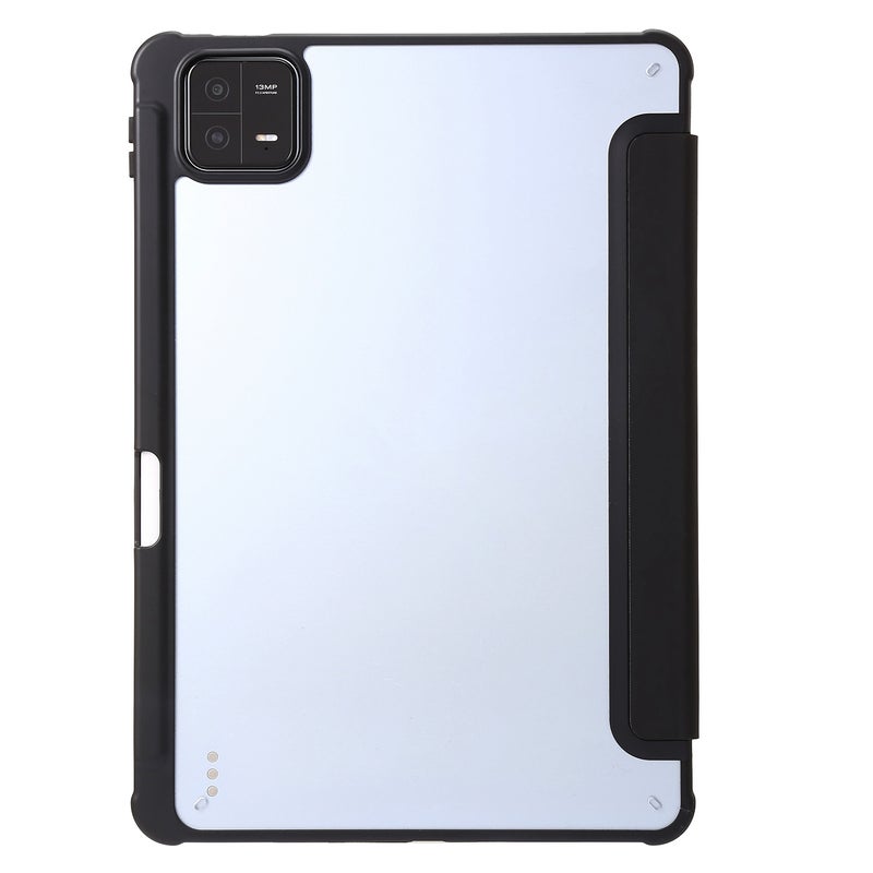 erorex For Xiaomi Pad 6 Clear Acrylic Deformation Leather Tablet Case(Black) - Image 3