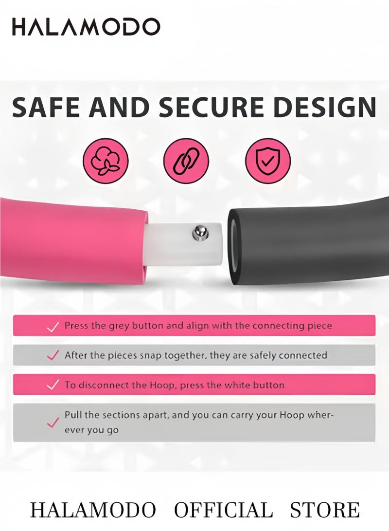 هالامودو طوق تمارين اللياقة البدنية الموزون طوق هولا الموزون بتصميم قابل للفصل وتعديل الحجم لفقدان الوزن بسرعة من خلال طريقة ممتعة للتمرين وحرق الدهون ونموذج صحي للحياة الرياضية - Image 2