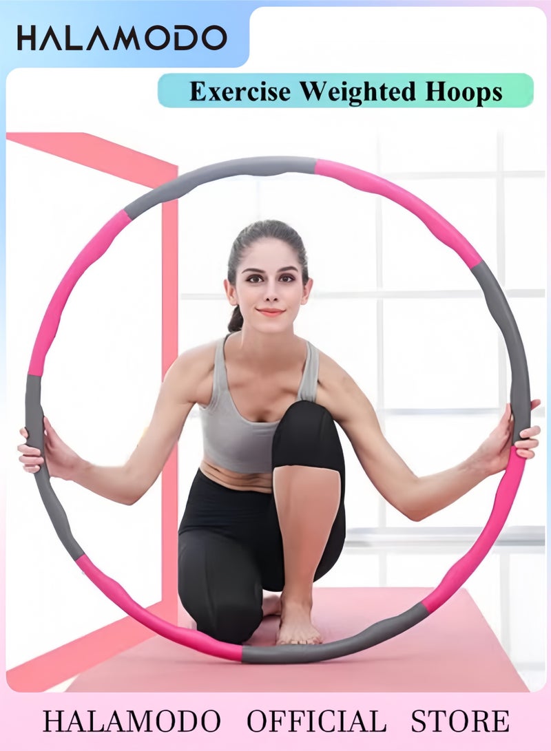 هالامودو طوق تمارين اللياقة البدنية الموزون طوق هولا الموزون بتصميم قابل للفصل وتعديل الحجم لفقدان الوزن بسرعة من خلال طريقة ممتعة للتمرين وحرق الدهون ونموذج صحي للحياة الرياضية - Image 1