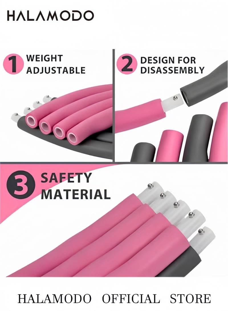 هالامودو طوق تمارين اللياقة البدنية الموزون طوق هولا الموزون بتصميم قابل للفصل وتعديل الحجم لفقدان الوزن بسرعة من خلال طريقة ممتعة للتمرين وحرق الدهون ونموذج صحي للحياة الرياضية - Image 3