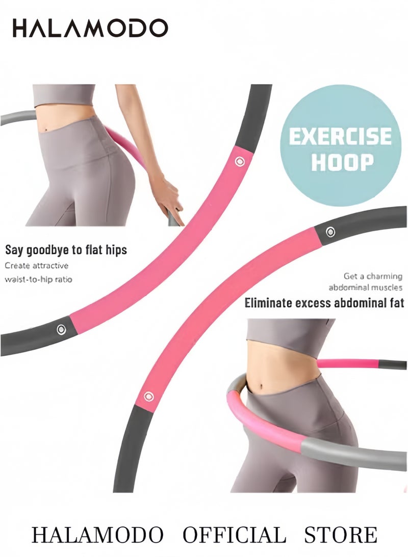 هالامودو طوق تمارين اللياقة البدنية الموزون طوق هولا الموزون بتصميم قابل للفصل وتعديل الحجم لفقدان الوزن بسرعة من خلال طريقة ممتعة للتمرين وحرق الدهون ونموذج صحي للحياة الرياضية - Image 4