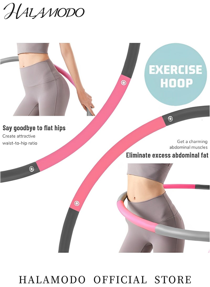 HALAMODO Fitness Exercise Weighted Hoops Weighted Hula Hoop with Detachable and Size Adjustable Design Lose Weight Fast by Fun Way to Workout Fat Burning Healthy Model Sports Life  - Image 4