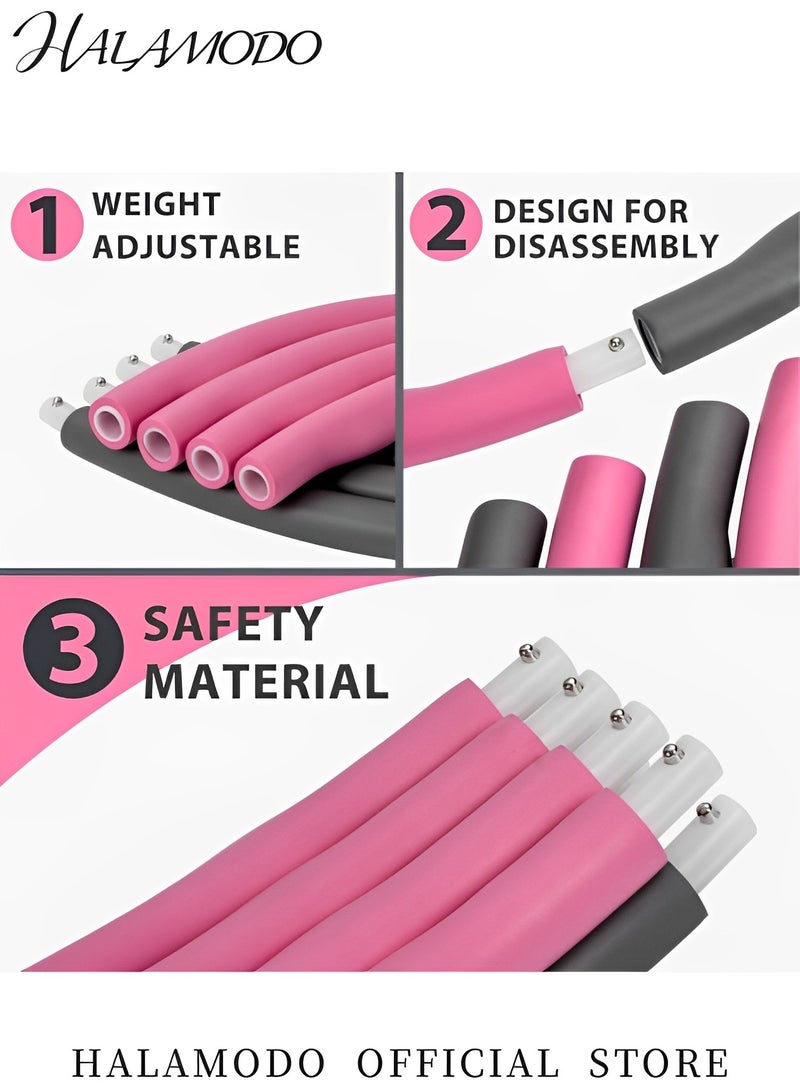 HALAMODO Fitness Exercise Weighted Hoops Weighted Hula Hoop with Detachable and Size Adjustable Design Lose Weight Fast by Fun Way to Workout Fat Burning Healthy Model Sports Life  - Image 3