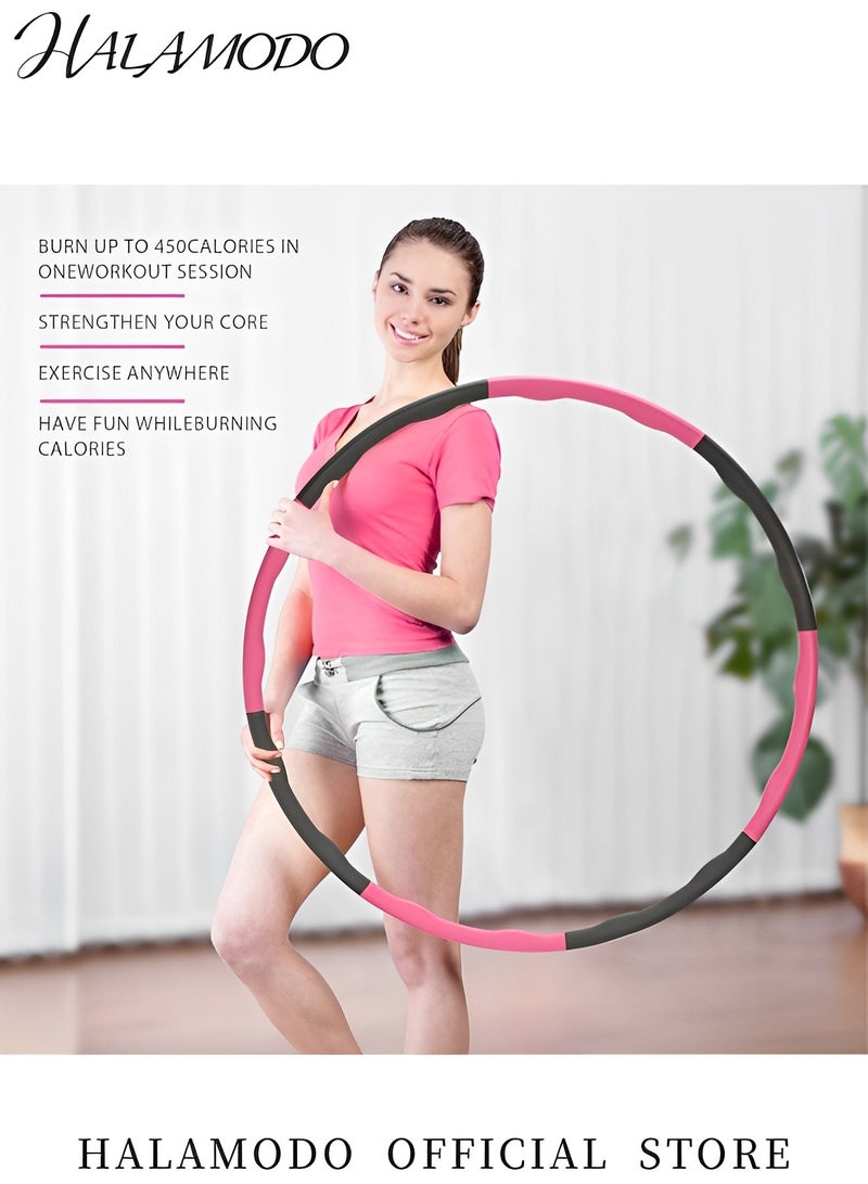 HALAMODO Fitness Exercise Weighted Hoops Weighted Hula Hoop with Detachable and Size Adjustable Design Lose Weight Fast by Fun Way to Workout Fat Burning Healthy Model Sports Life  - Image 5