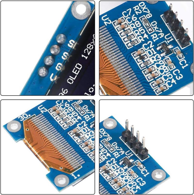 UMLIFE 10PCS 096 OLED Module 12864 128x64 OLED Display SSD1306 Driver I2C IIC Serial SelfLuminous Display Board Compatible with Arduino Raspberry PI 10PCS Blue and Yellow  - Image 2