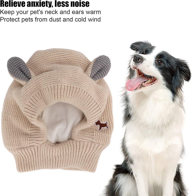 Infispace Super Warm Dog Woolen Cap| Dog Hoodie Head Cover, Warm Cotton Dog Hat Headgear Pets| Soothing Ear Protector for Calming Dogs/Aid Sleep/Protection Against Cold (Grey) - Image 4