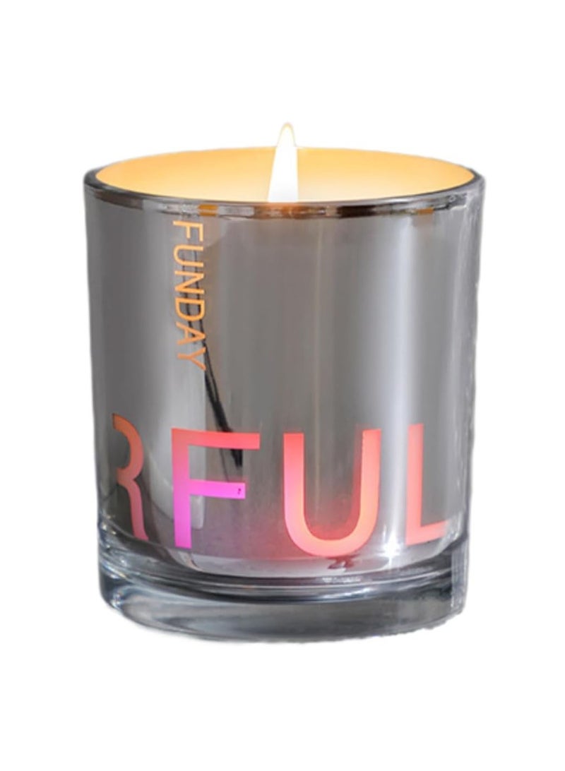 general Scented Candles for Home 5.2OZ Burn 40 Hours Natural Essential Oils Glass Jar Bathing Relaxing Gift for Women (2.8''*3.1''Pillar,A White Tea) - Image 1