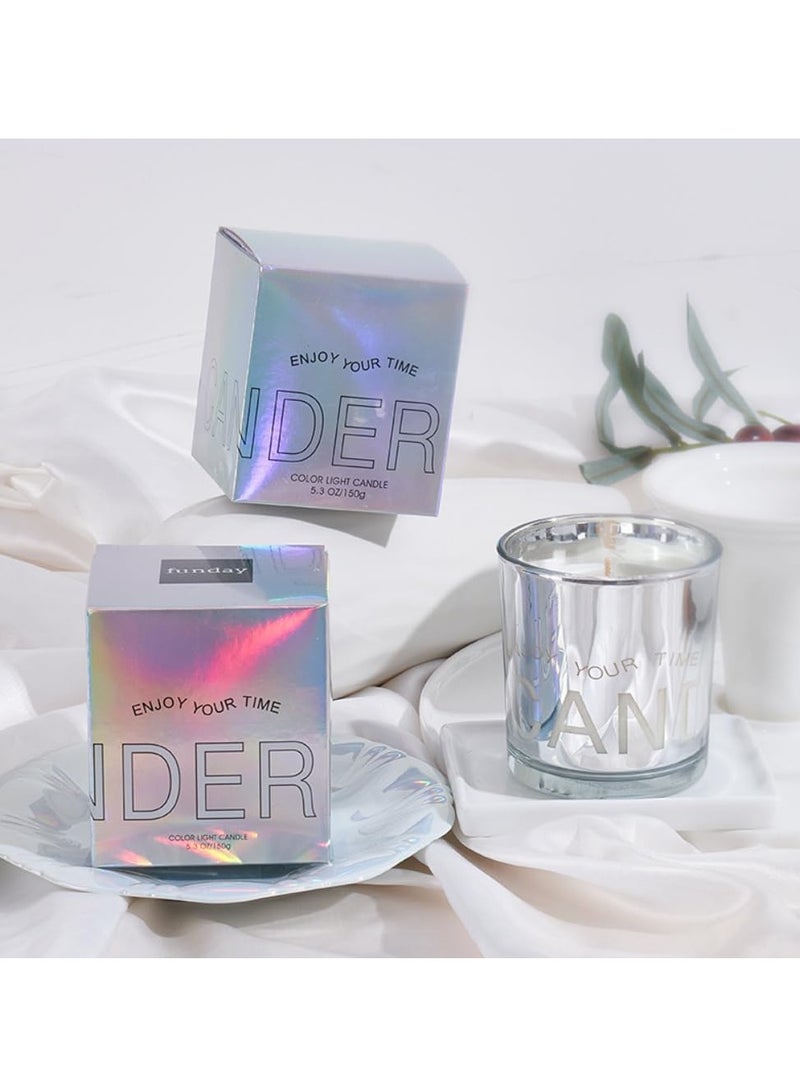 general Scented Candles for Home 5.2OZ Burn 40 Hours Natural Essential Oils Glass Jar Bathing Relaxing Gift for Women (2.8''*3.1''Pillar,A White Tea) - Image 3