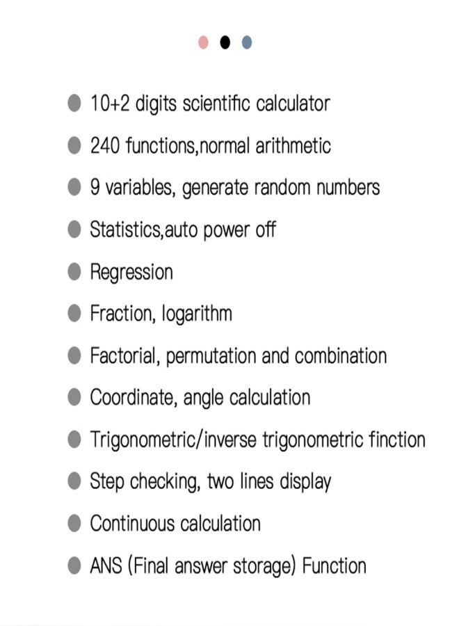 آلة حاسبة علمية أنيقة، آلة حاسبة مكتبية مزودة بـ ٢٤٠ وظيفة وشاشة LCD ثنائية الأسطر، مثالية للطلاب والمدارس والمكاتب، سهلة الحمل - لون أزرق فاتح - Image 5
