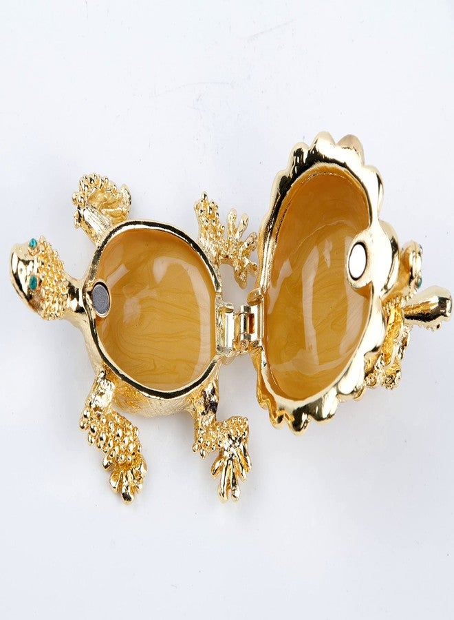 SEVENBEES Golden Sea Turtles Figurines Jewerly Trinket Boxes Hinged for Home Decor - Image 5