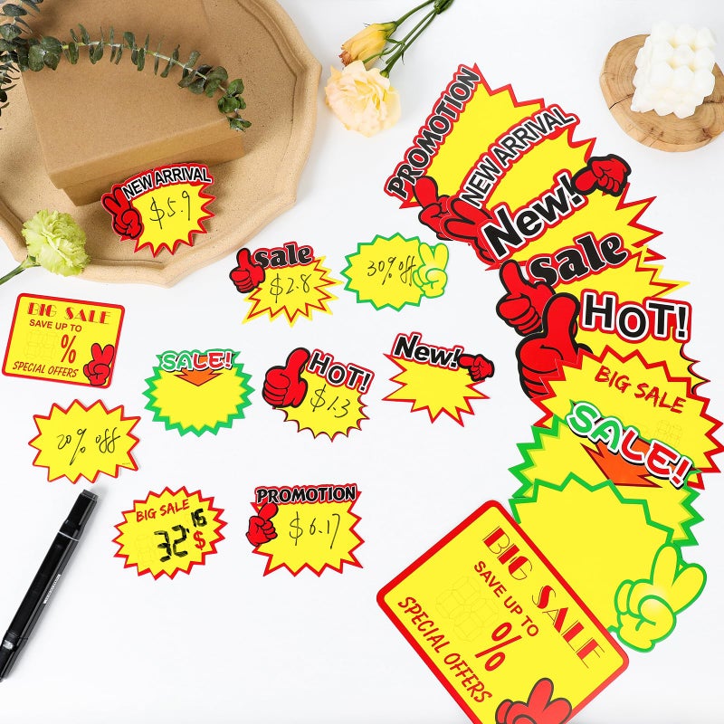 YWFAFO Starburst Sign for Retail Store Small 500pcs Yellow - Image 5