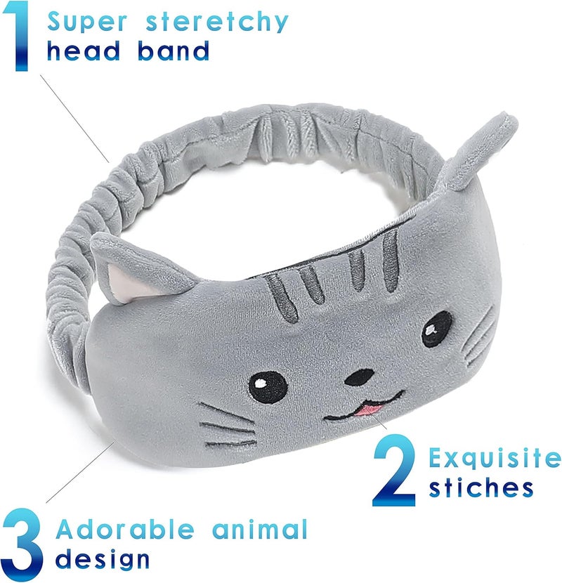 Travel Pillow for Kids and Adults, Cute Animal Memory Foam Neck Pillow with Soft Fleece Cover and Eye Mask Set, Airplane Pillow Travel Kit with Drawstring Organizer Bag, Machine Washable (Kitten) - Image 4
