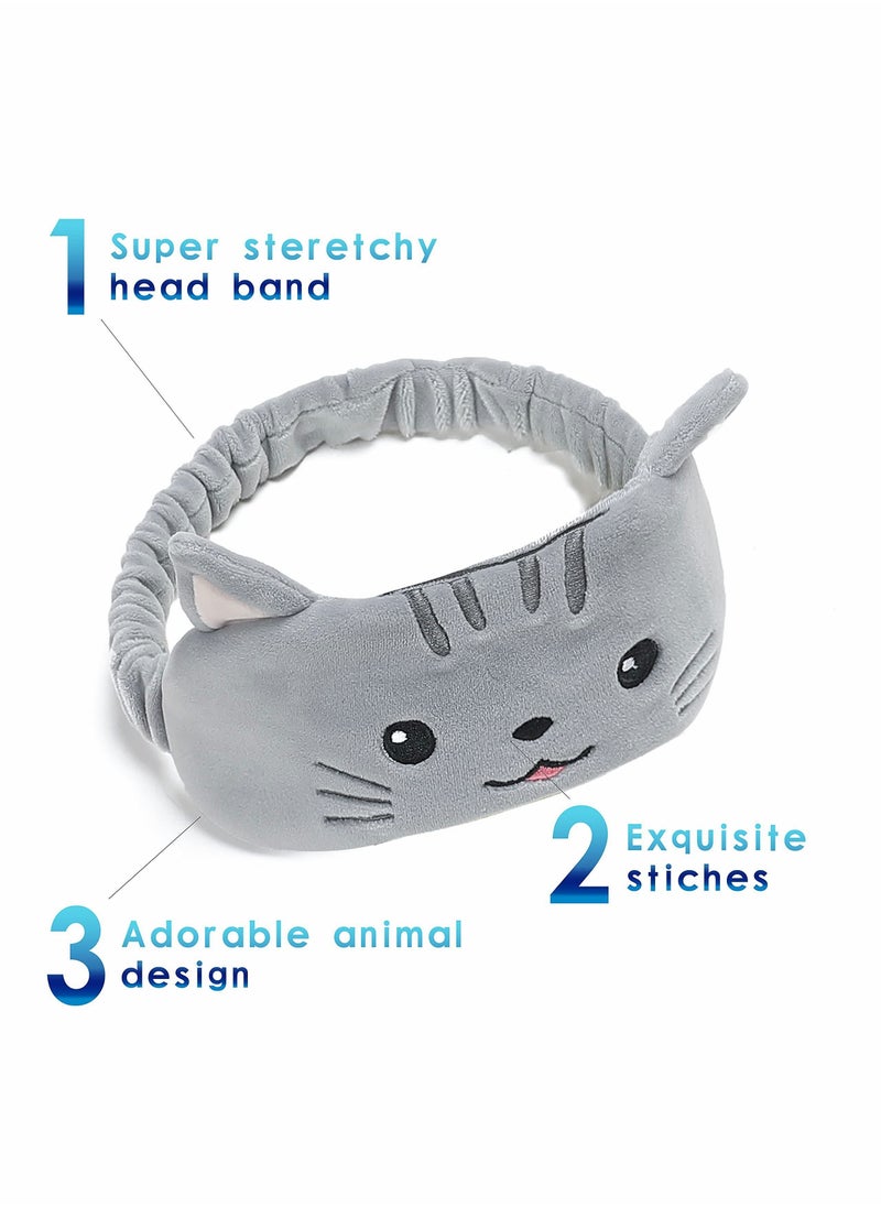 SYOSI - Travel Pillow for Kids and Adults, Cute Animal Memory Foam Neck Pillow with Soft Fleece Cover and Eye Mask Set, Airplane Pillow Travel Kit with Drawstring Organizer Bag, Machine Washable (Kitten) - Image 1