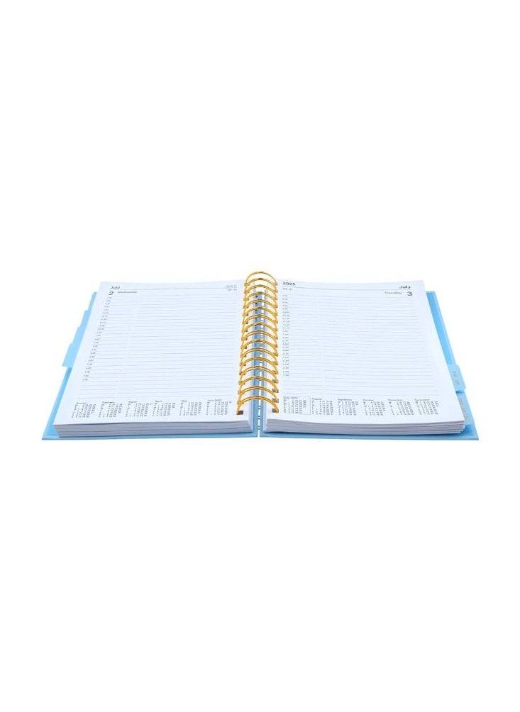 Collins - Collins Scandi 2025 Diary - A5 Day to Page Journal with Appointments - NEW - White Terrazzo - (E-PW51.WHTZ-25) - Daily Planner with Hardback Wiro-Bound Covers and Recycled Paper - Image 1