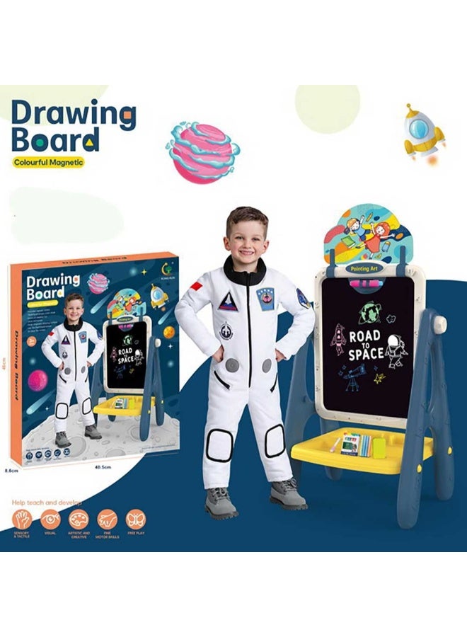 TOY GARDEN Space-Themed Drawing Board for Kids – Magnetic Erasable Sketch Pad with Stylus & Stamps, Educational Art Toy for Creativity and Learning - Image 2